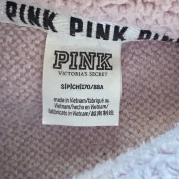 PINK Victorias Secret Woman’s Small Pink Sherpa Pullover Hoodie - Picture 12 of 12